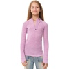 100% Merino Wool Kids Quarter Zip – Midweight Thermal Base Layer 1/4 Zip(260 Heather Lilac)