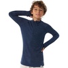 100% Merino Wool Kids Quarter Zip – Midweight Thermal Base Layer 1/4 Zip(260 Navy)