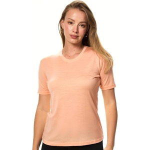 100% Merino Wool Shirt Women – Short Sleeve Tee Base Layer Top Undershirt(.Peach)