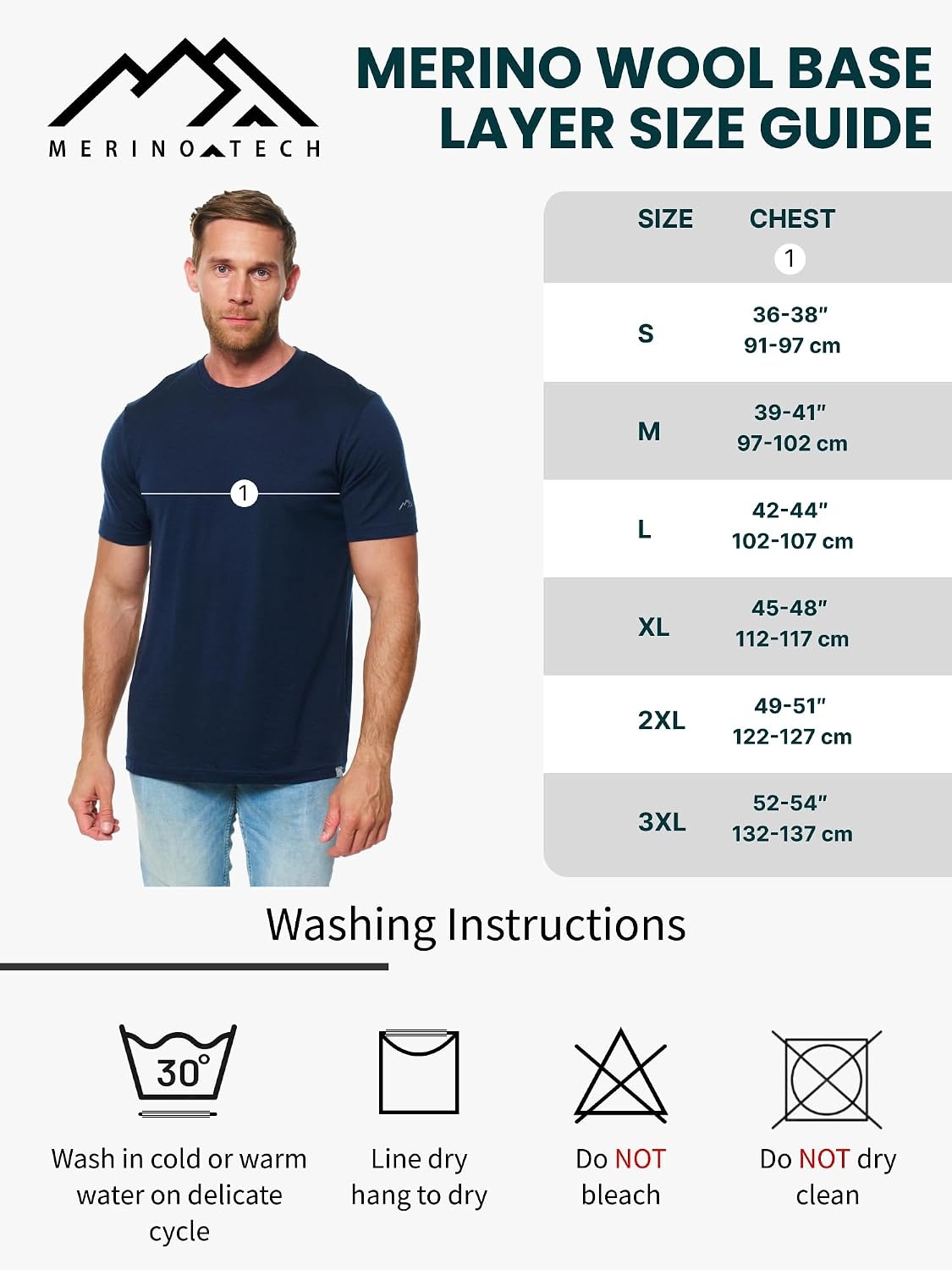 image:image100 Merino Wool TShirt Men Base Layer Top Undershirt with Hiking SocksBlack Ink