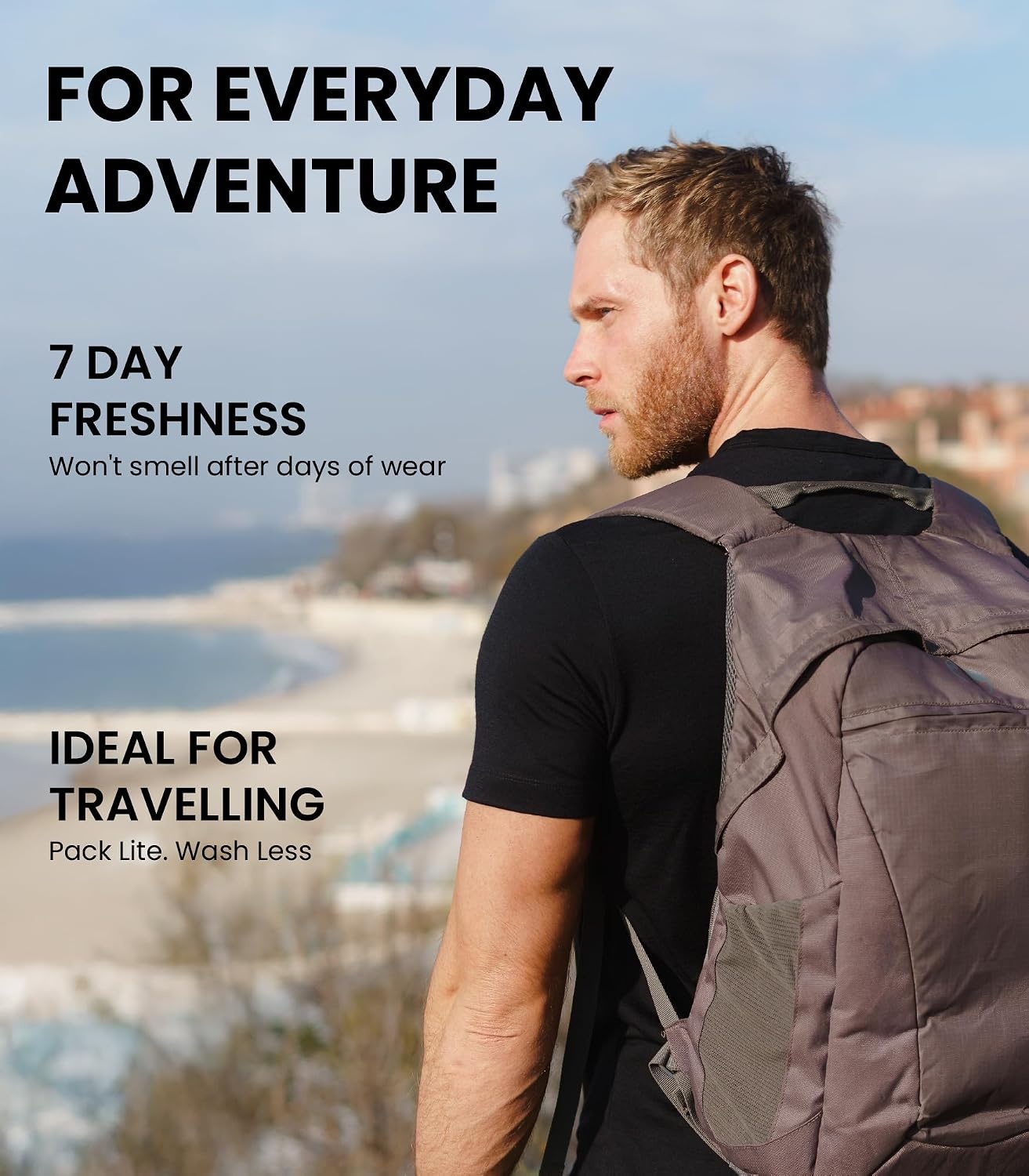 image:image100 Merino Wool TShirt Men Base Layer Top Undershirt with Hiking SocksNavy