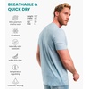 100% Merino Wool T-Shirt Men – Base Layer Top Undershirt with Hiking Socks(.Arctic Blue)