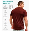 100% Merino Wool T-Shirt Men – Base Layer Top Undershirt with Hiking Socks(Bordo Wine)