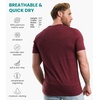 100% Merino Wool T-Shirt Men – Base Layer Top Undershirt with Hiking Socks(.Burgundy Wine)