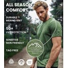 100% Merino Wool T-Shirt Men – Base Layer Top Undershirt with Hiking Socks(.Camo)
