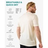 100% Merino Wool T-Shirt Men – Base Layer Top Undershirt with Hiking Socks(Creamy White)