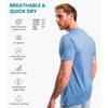 100% Merino Wool T-Shirt Men – Base Layer Top Undershirt with Hiking Socks(.Deep Blue)