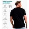 100% Merino Wool T-Shirt Men – Base Layer Top Undershirt with Hiking Socks(Heathered Black)