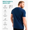100% Merino Wool T-Shirt Men – Base Layer Top Undershirt with Hiking Socks(.Navy)