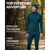 100% Merino Wool Base Layer Mens – Thermal Underwear, Beanie, Neck Gaiter(260 Denim)