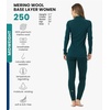 100% Merino Wool Base Layer Women – Quarter Zip Thermal Underwear Set(250 Deep Teal Zip-up)