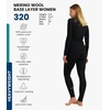 100% Merino Wool Base Layer Women – Quarter Zip Thermal Underwear Set(320 Charcoal Grey Zip-up)