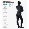 100% Merino Wool Base Layer Women – Thermal Set Top & Bottom with Beanie(Charcoal Grey Dark)