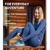 100% Merino Wool Base Layer Women – Thermal Set Top & Bottom with Beanie(Windsor Blue Dark)