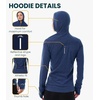 100% Merino Wool Hoodie Women – Slim Fit Quarter Zip Thermal Base Layer(190 Deep Teal)