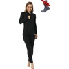 100% Merino Wool Base Layer Women – Quarter Zip Thermal Underwear Set(250 Charcoal Grey Zip-up)