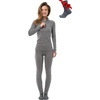 100% Merino Wool Base Layer Women – Quarter Zip Thermal Underwear Set(250 Heather Grey Zip-up)