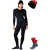 100% Merino Wool Base Layer Women – Thermal Set Top & Bottom with Beanie(Charcoal Grey Dark)
