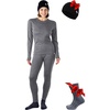 100% Merino Wool Base Layer Women – Thermal Set Top & Bottom with Beanie(Gray Heather Marl)