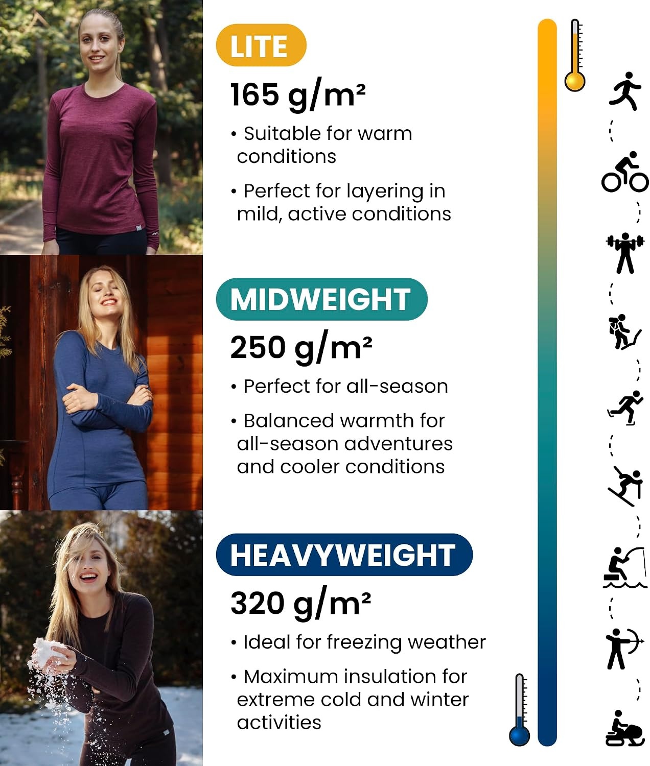 image:image100 Merino Wool Quarter Zip Sweater Women Thermal Base Layer with Socks320 Army Green