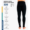 100% Merino Wool Base Layer Mens Pants – Thermal Underwear Long Johns(. 320 Black)