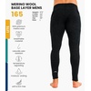 100% Merino Wool Base Layer Mens Pants – Thermal Underwear Long Johns(165 Charcoal Grey)