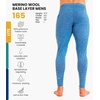 100% Merino Wool Base Layer Mens Pants – Thermal Underwear Long Johns(165 Deep Blue)