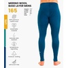 100% Merino Wool Base Layer Mens Pants – Thermal Underwear Long Johns(165 Denim Blue)