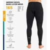 100% Merino Wool Base Layer Mens Pants – Thermal Underwear Long Johns(165 Heathered Black)