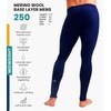 100% Merino Wool Base Layer Mens Pants – Thermal Underwear Long Johns(250 Navy)