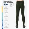 100% Merino Wool Base Layer Mens Pants – Thermal Underwear Long Johns(320 Army Green)
