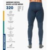 100% Merino Wool Base Layer Mens Pants – Thermal Underwear Long Johns(320 Navy)