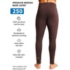 100% Merino Wool Base Layer Mens Pants – Thermal Underwear Long Johns(Chocolate 250)