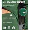 100% Merino Wool Base Layer Mens Pants – Thermal Underwear Long Johns(Chocolate 250)