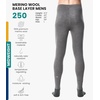 100% Merino Wool Base Layer Mens Pants – Thermal Underwear Long Johns(Gray Heather 250)