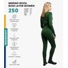 100% Merino Wool Base Layer Women Set – Thermal Underwear Women Top, Bottom(250 Olive)