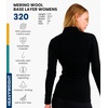 100% Merino Wool Quarter Zip Sweater Women – Thermal Base Layer with Socks(. 320 Black)
