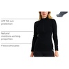 100% Merino Wool Quarter Zip Sweater Women – Thermal Base Layer with Socks(. 320 Black)