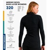100% Merino Wool Quarter Zip Sweater Women – Thermal Base Layer with Socks(. 320 Charcoal Grey)