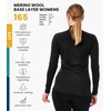 100% Merino Wool Quarter Zip Sweater Women – Thermal Base Layer with Socks(165 Charcoal Grey)