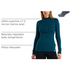 100% Merino Wool Quarter Zip Sweater Women – Thermal Base Layer with Socks(250 Deep Teal)