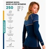 100% Merino Wool Quarter Zip Sweater Women – Thermal Base Layer with Socks(250 Nordic Tale Berry)