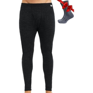 100% Merino Wool Base Layer Mens Pants – Thermal Underwear Long Johns(165 Charcoal Grey)