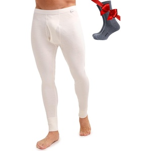 100% Merino Wool Base Layer Mens Pants – Thermal Underwear Long Johns(250 Natural Merinos)