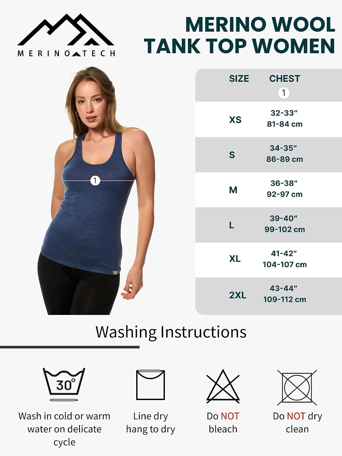 image:image100 Merino Wool Tank Top Women Active Sleeveless Undershirt Base LayerH Deep Blue