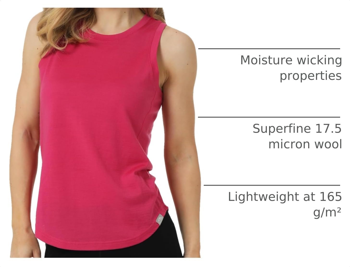 image:image100 Merino Wool Tank Top Women Active Sleeveless Undershirt Base LayerH Purple
