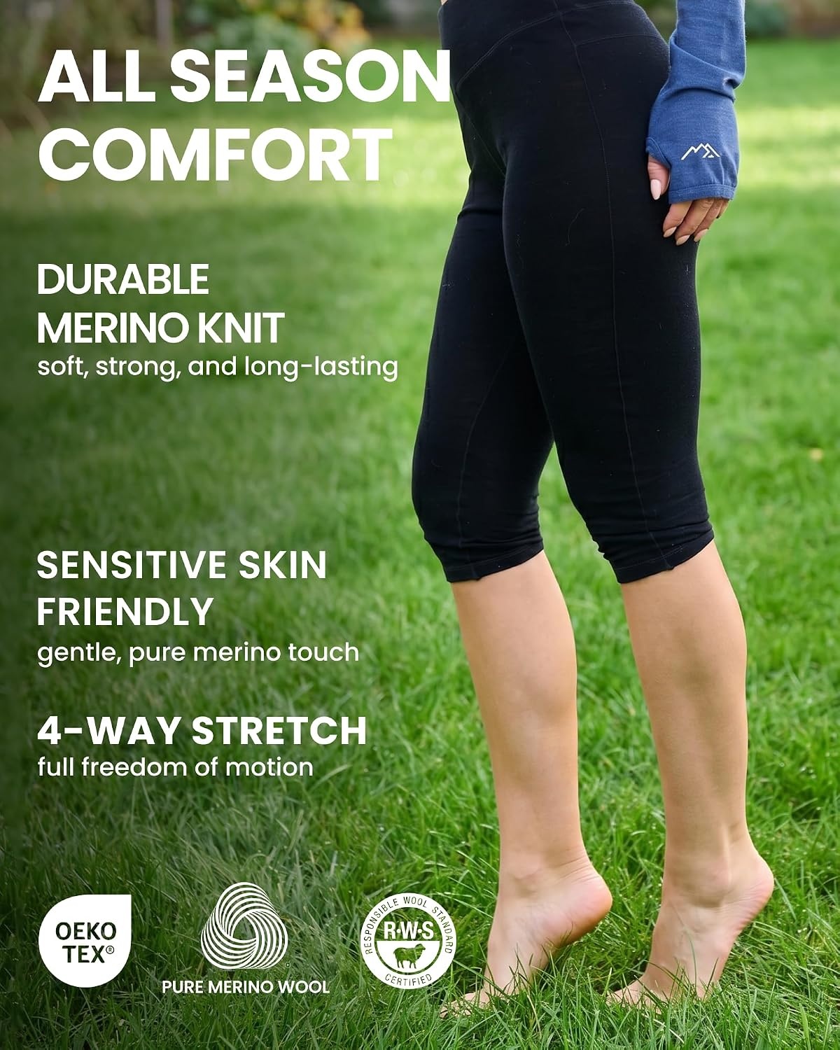 image:imageMerino Wool Base Layer Women Pants Thermal Leggings for Women Long Johns200 Dark Purple 34