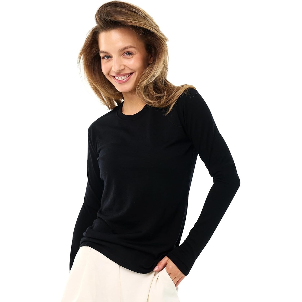 image:image100 Merino Wool Base Layer Women Thermal Merino Wool Shirt WomenC 190 Black