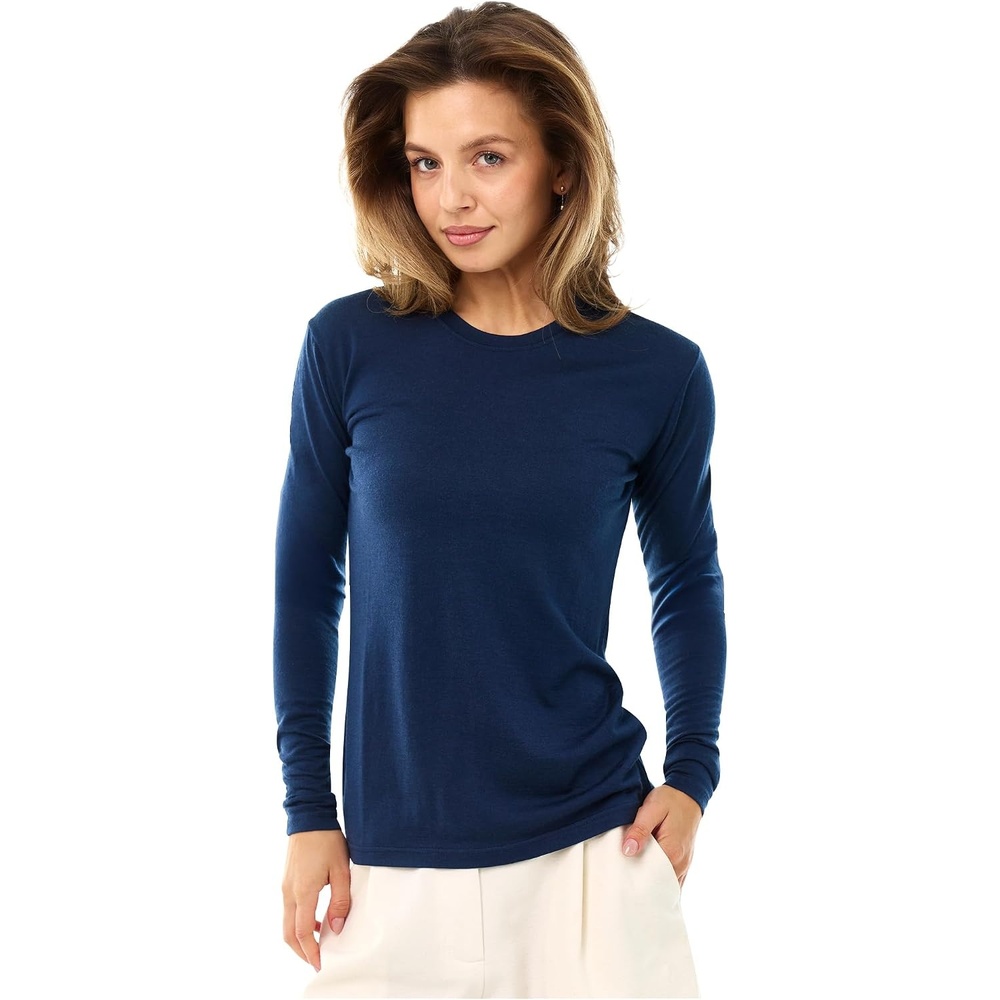 image:image100 Merino Wool Base Layer Women Thermal Merino Wool Shirt WomenC 190 Navy