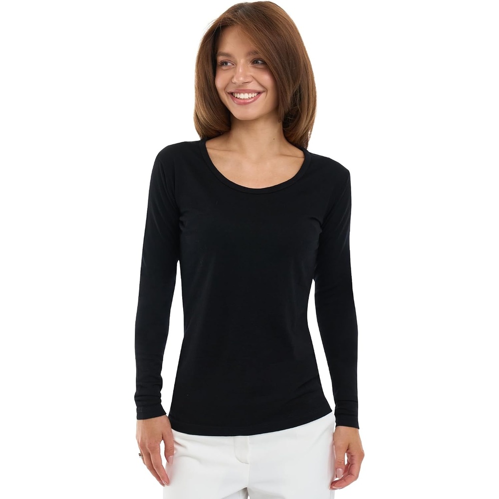 image:image100 Merino Wool Base Layer Women Thermal Merino Wool Shirt WomenS 190 Black